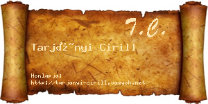 Tarjányi Cirill névjegykártya